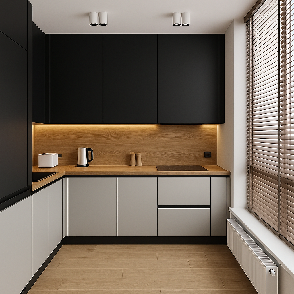 Kuchnia czarna z drewnem